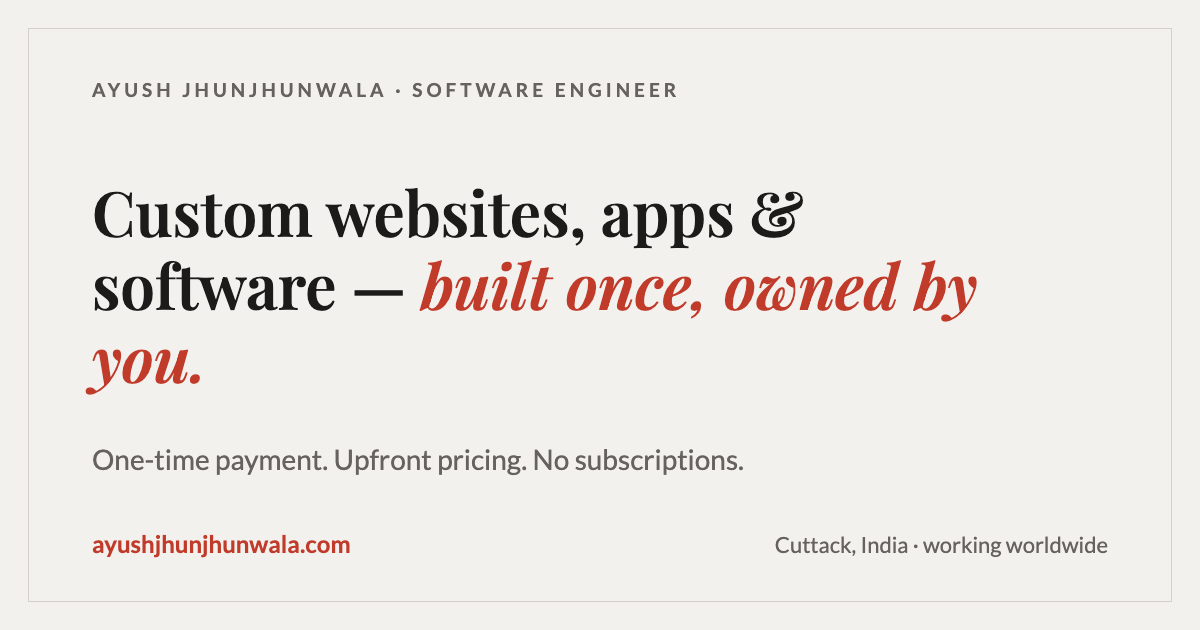How much does a custom website cost in India? (2026, with real numbers)