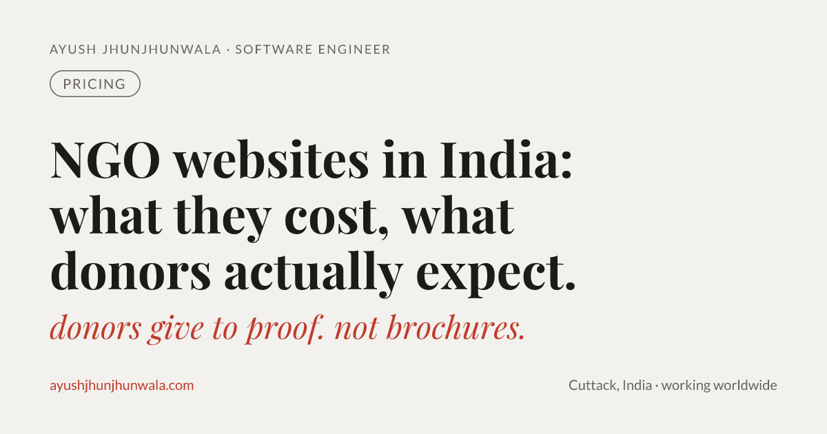 NGO website development in India: what it costs, and what donors actually expect