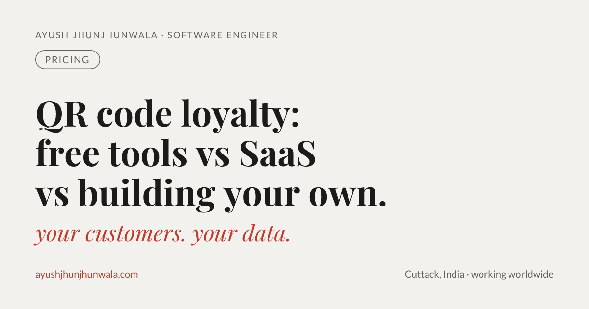QR code loyalty program: free tools vs SaaS vs building your own
