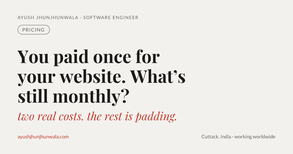 You paid once for your website. So what do you still pay every month?